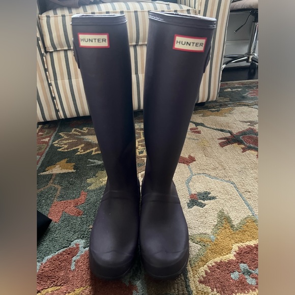 Hunter Dark Purple Tall Boots - Picture 1 of 4